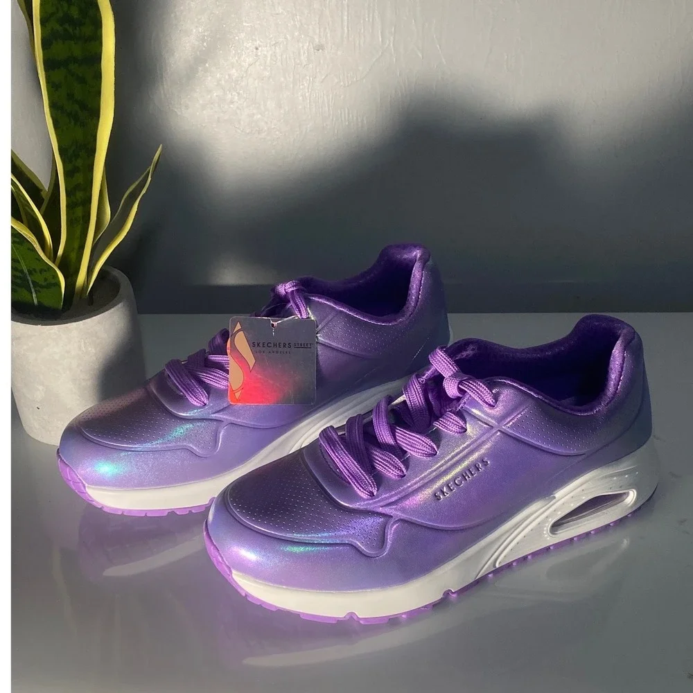 Skechers Street Uno Purple Iridescent Fashion Sneakers 310548L Womens 6 - Picture 3 of 5
